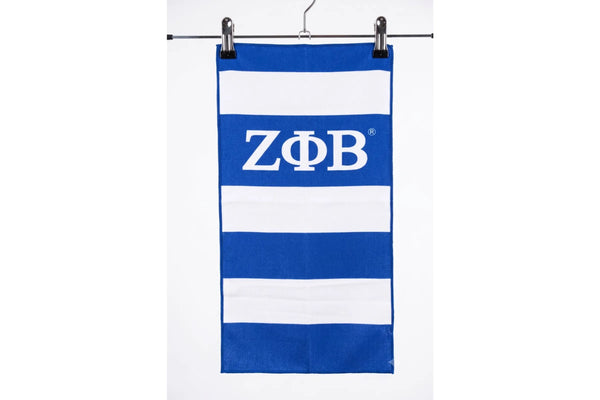 ZPB Blue and White Microfiber Stripe Hand Towel