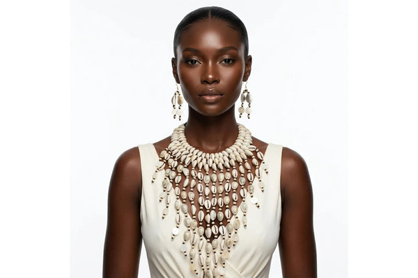 Handcrafted Cowrie Shell Large Bib Necklace