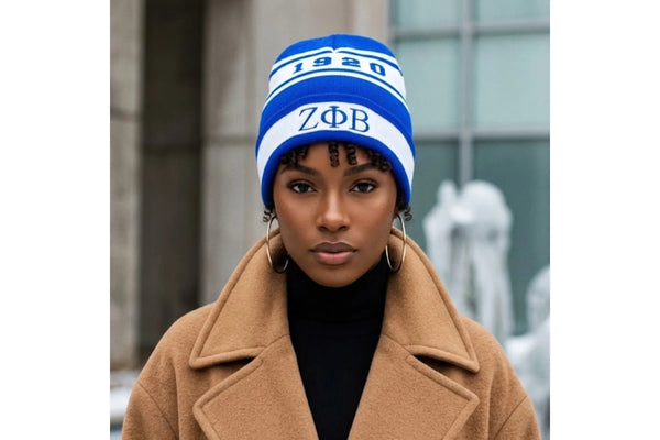 ZPB Sorority Blue White Stripe Fold Beanie Hat