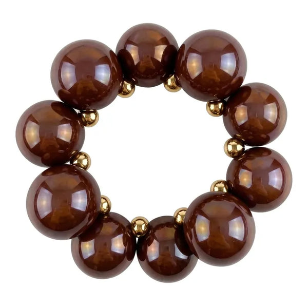 Brown chunky bubble bead bracelet