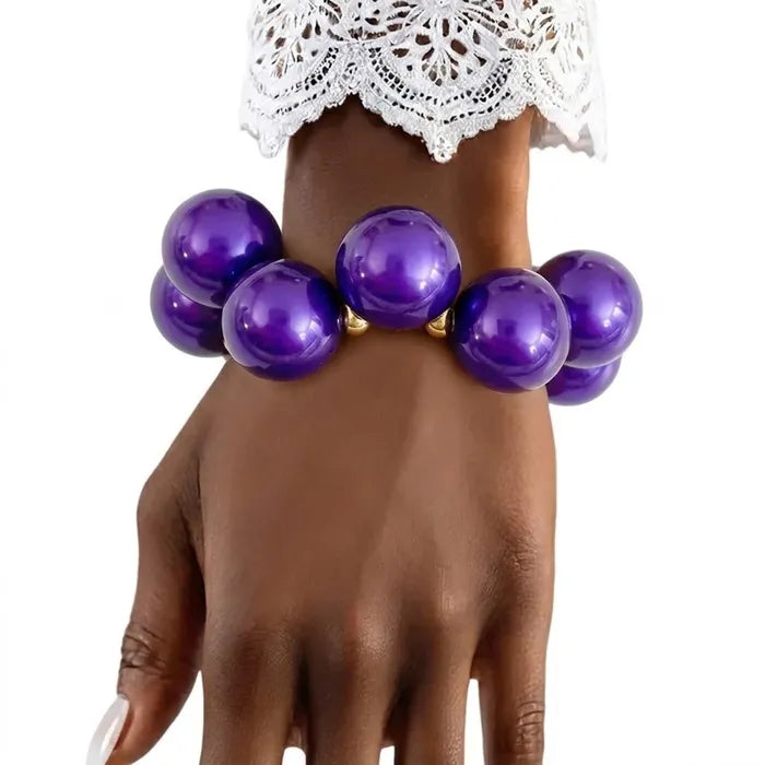 Dark Purple chunky bubble bead bracelet