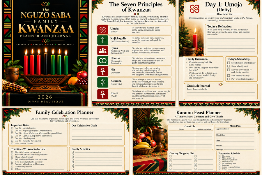 The Nguzo Saba Family Kwanzaa Planner and Journal — 2026