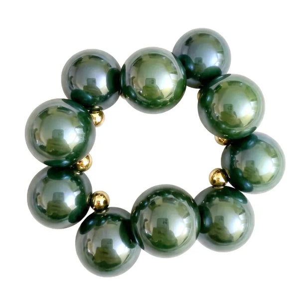 Olive Green chunky bubble bead bracelet