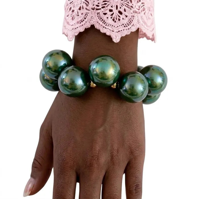 Olive Green chunky bubble bead bracelet