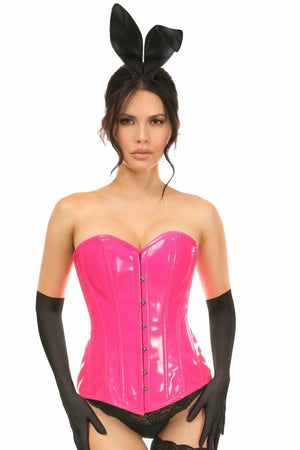 Lavish 4 PC Pink Patent Bunny Corset Costume