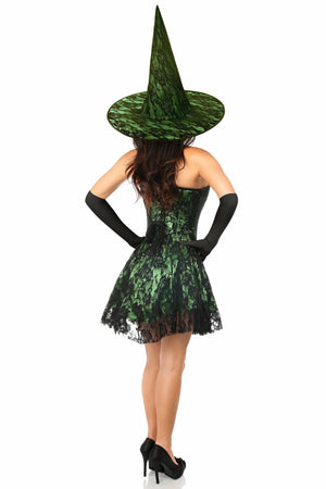 Lavish 3 PC Green Lace Corset Dress Costume