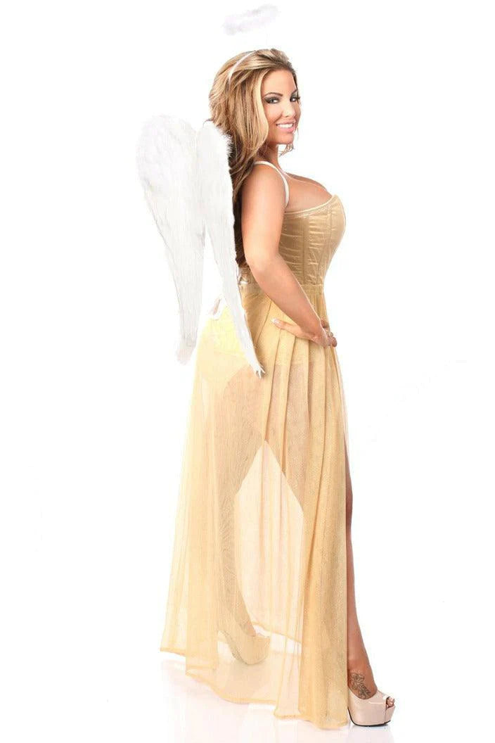 Lavish 4 PC Golden Angel Corset Costume