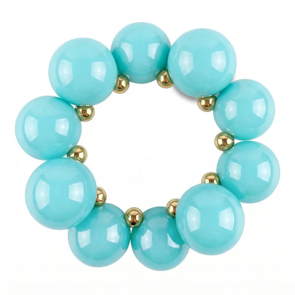 Aqua Blue chunky bubble bead bracelet