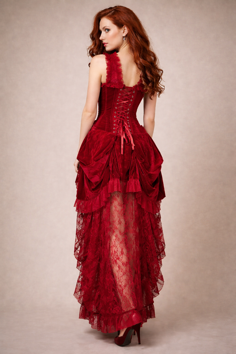 Red Velvet Corset Dress