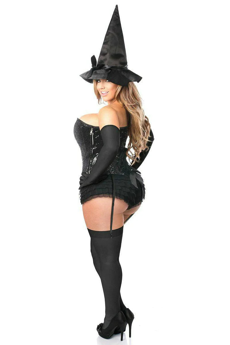 4 PC Sequin Witch Corset Costume