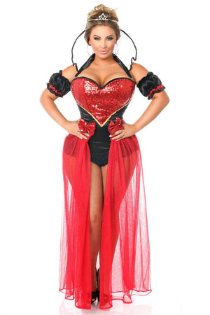 6 PC Sexy Fairytale Red Queen Costume