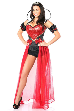 6 PC Sexy Fairytale Red Queen Costume