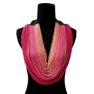 Pink Layered Seed Bead Necklace