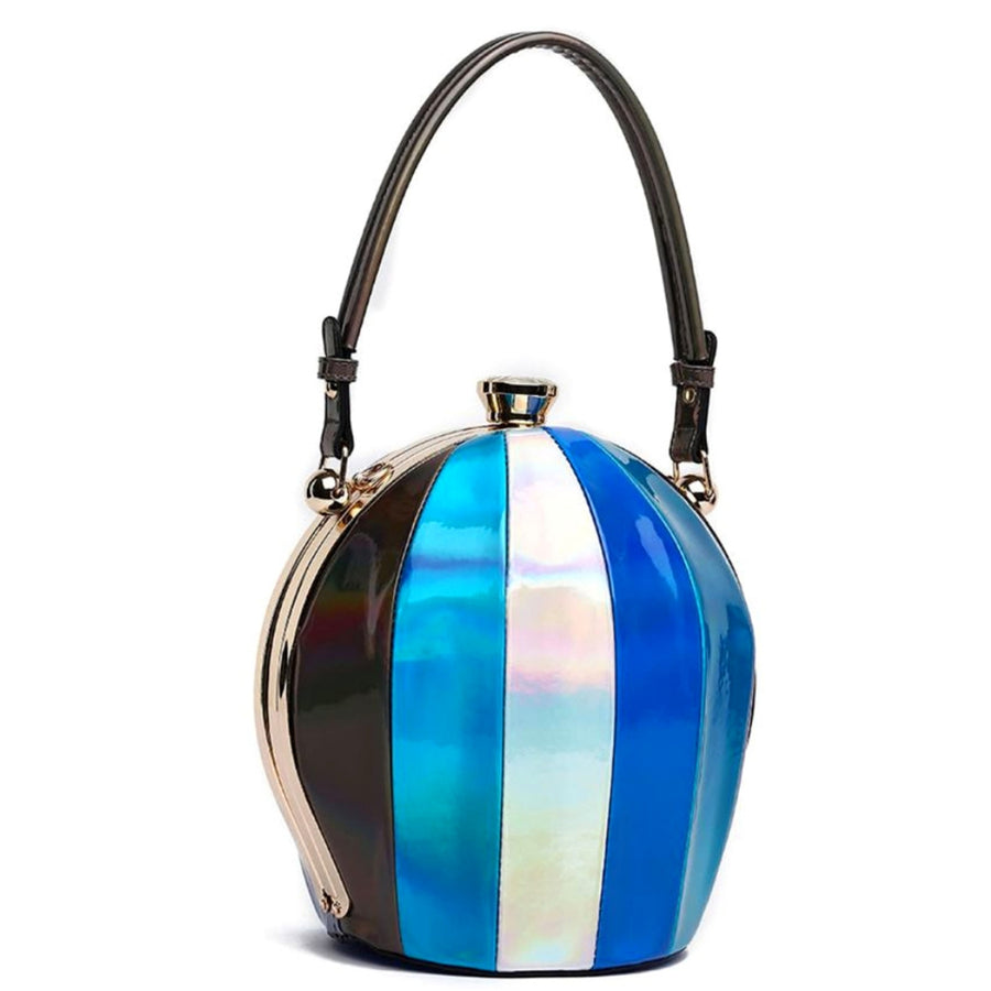 Striped Leather Ball Bag