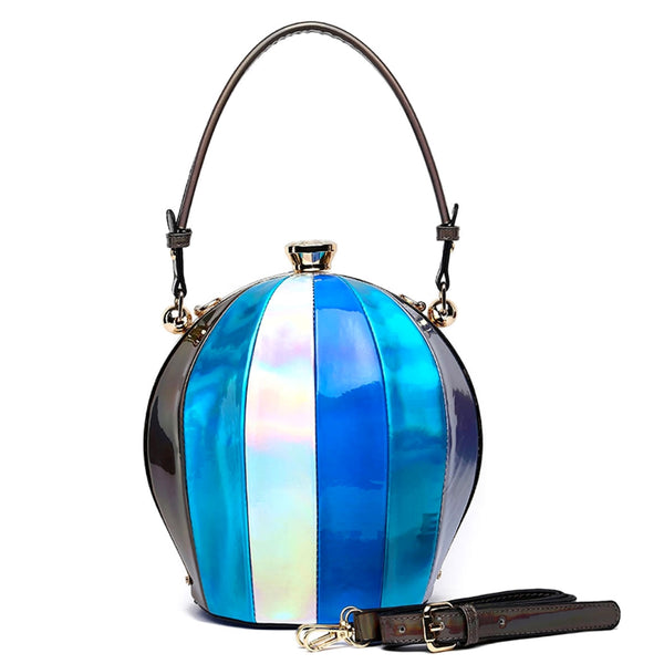 Striped Leather Ball Bag