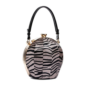 Zebra Leather Ball Bag