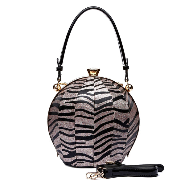 Zebra Leather Ball Bag