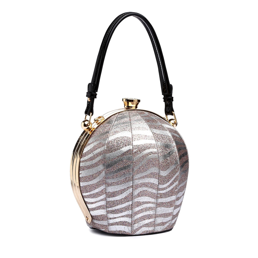 Zebra Leather Ball Bag