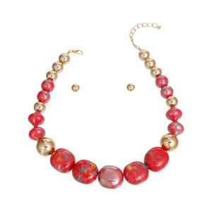 Red Splatter Ceramic Necklace