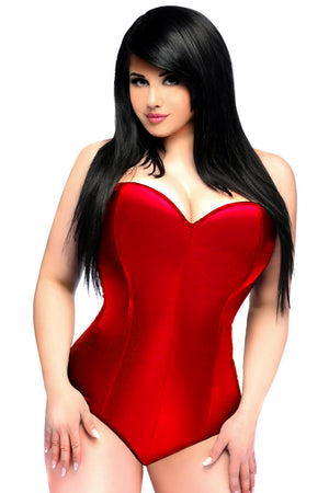 Lavish Red Satin Corset Romper