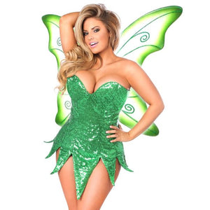 Daisy Corsets Green Sequin Fairy Costume - divasbeautique