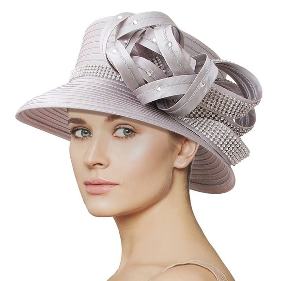 Gray Braided Knot Church Hat - divasbeautique