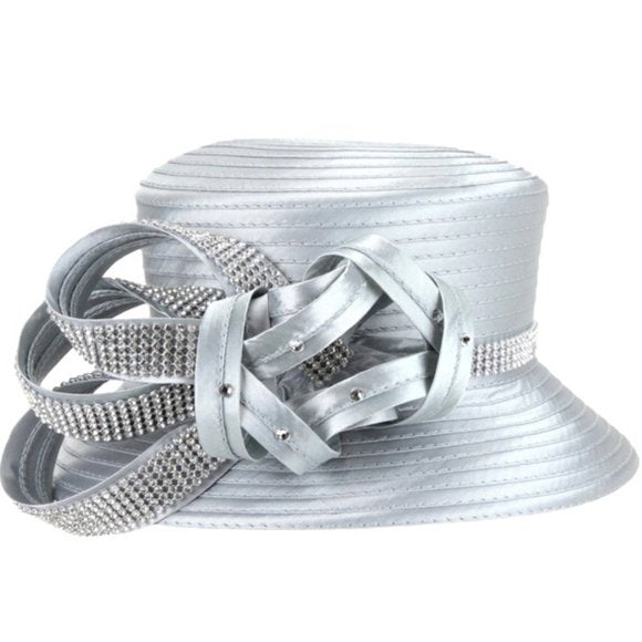 Gray Braided Knot Church Hat - divasbeautique