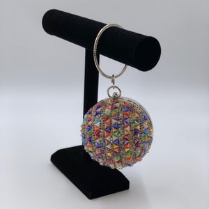 Multicolor Round Embellished Clutch