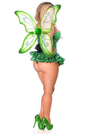 Premium Sequin Green Fairy Corset Dress Costume